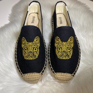 NEW Soludos - Black Espadrilles Bulldog Logo